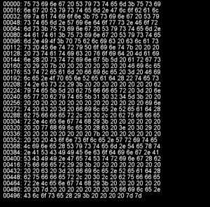 hex dump emulazione