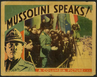 Locandina del film prodotto dalla Columbia Pictures "Mussolini Speaks!" (1933).