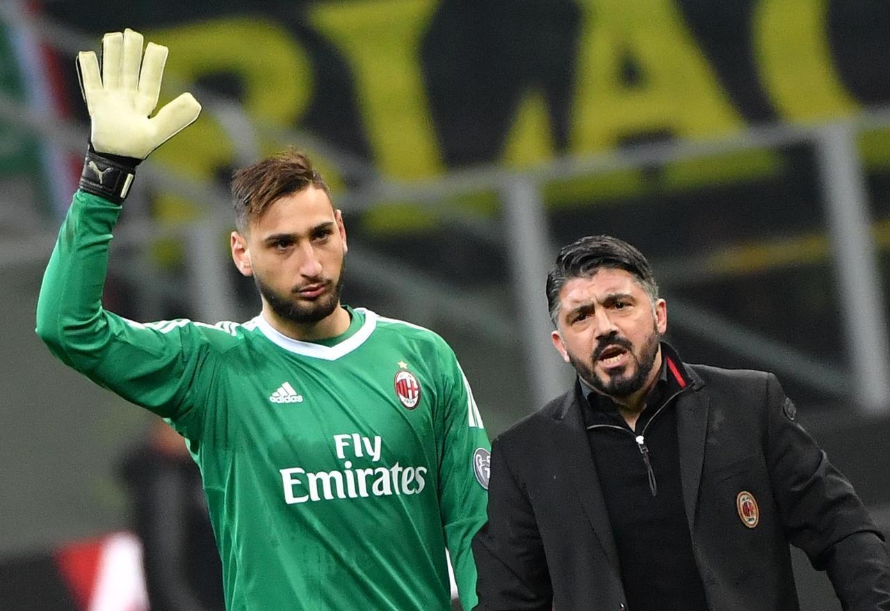 Gianluigi Donnarumma e Gennaro Gattuso