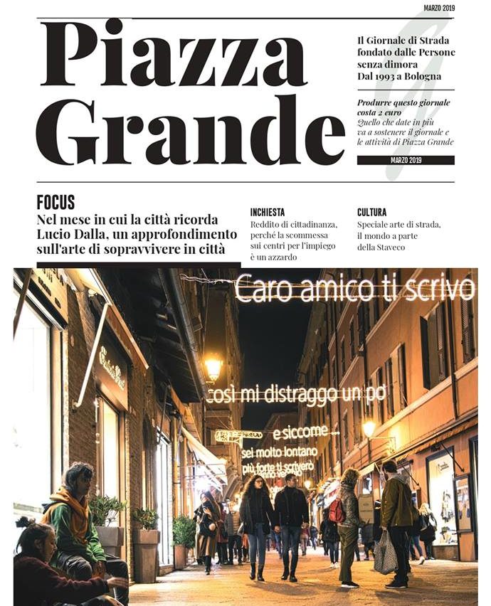 La copertina di marzo del giornale Piazza Grande