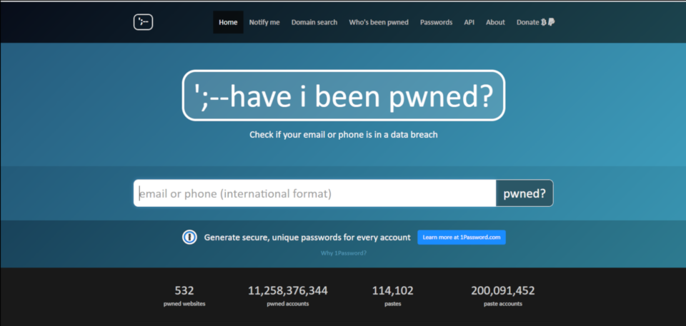 Have I been pwned. Controllo data breach Facebook