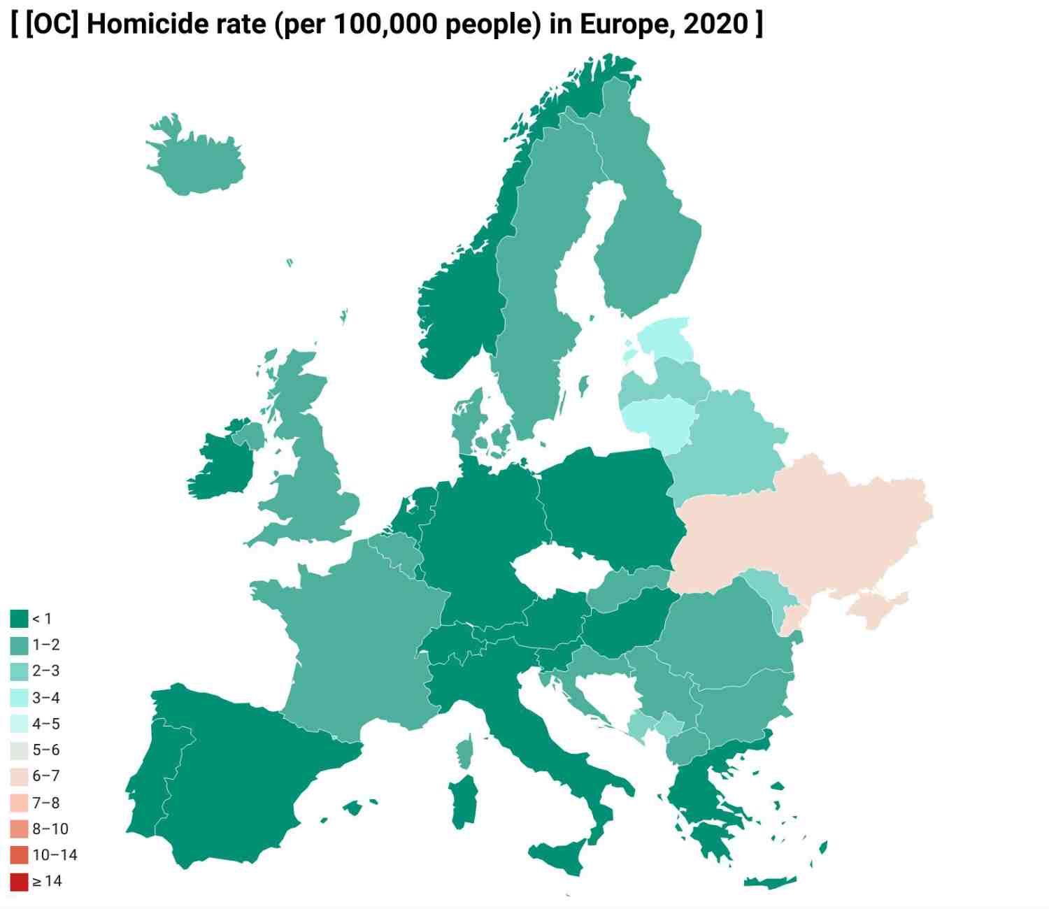 uccisi Europa: tasso omicidi