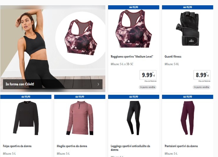 lidl sport donna