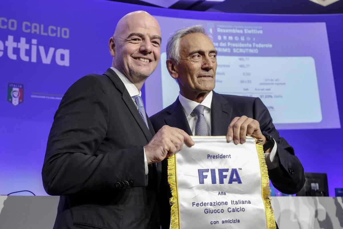 Gianni Infantino e Gabriele Gravina, presidente della FIGC: il calcio cambia