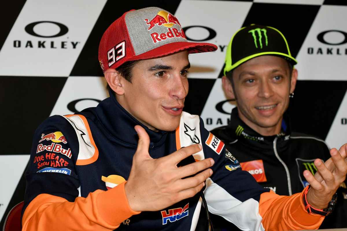 marquez e rossi in conferenza