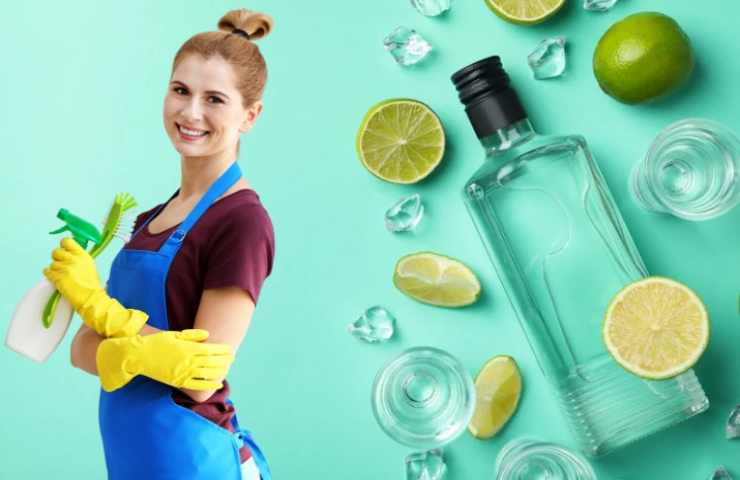 donna pulisce con la vodka