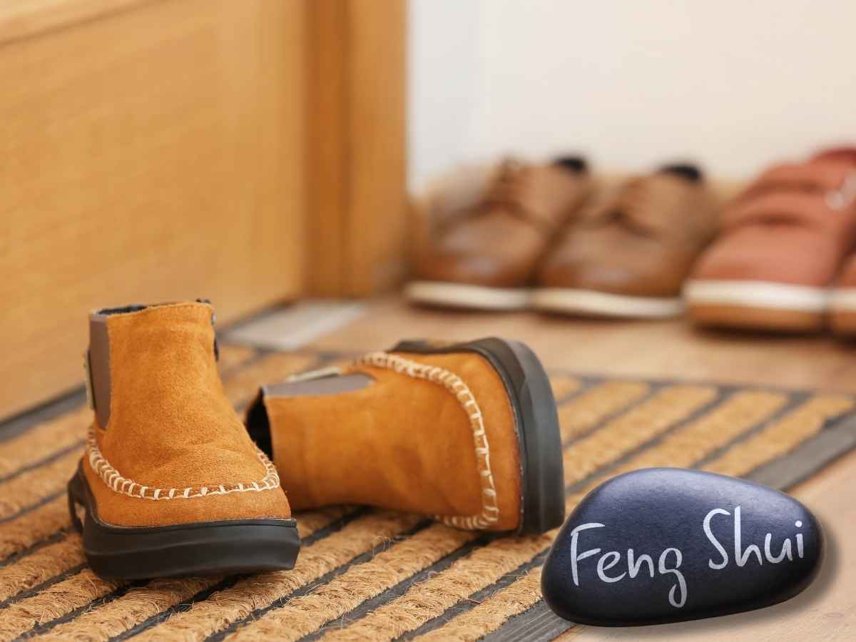 scarpe da uomo davanti alla porta