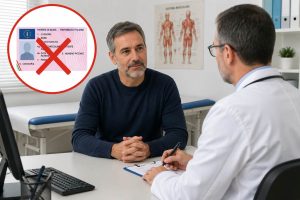 uomo fa visita medica